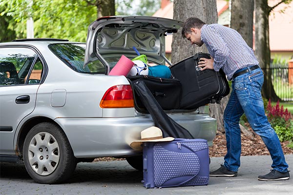 Packing Personal Belongings in a Car