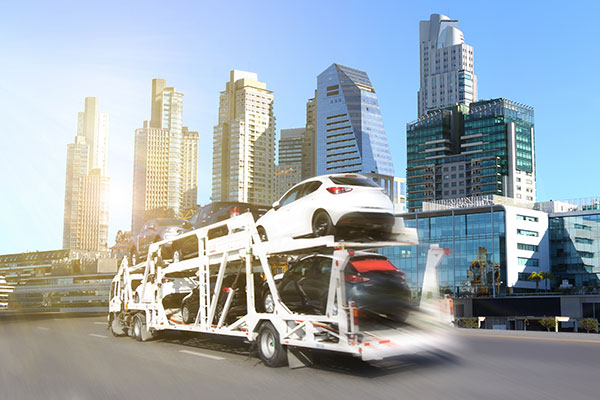 Semi Truck Transporting Cars